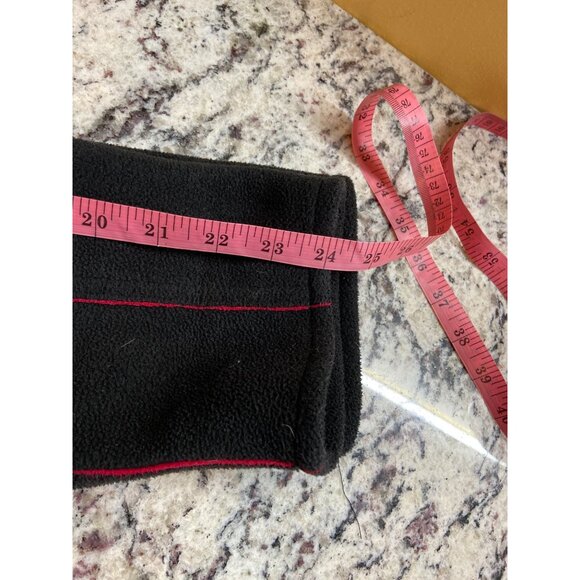 Susan Graver Black Reversable Fleece Coat L Red Stitching Minimalist Vintage - Picture 9 of 10